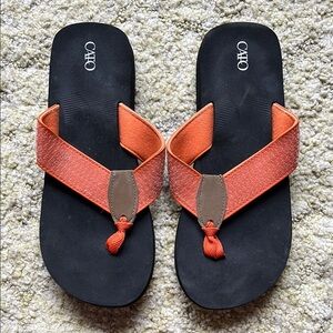 Cato Black and Orange sequined Sandals
